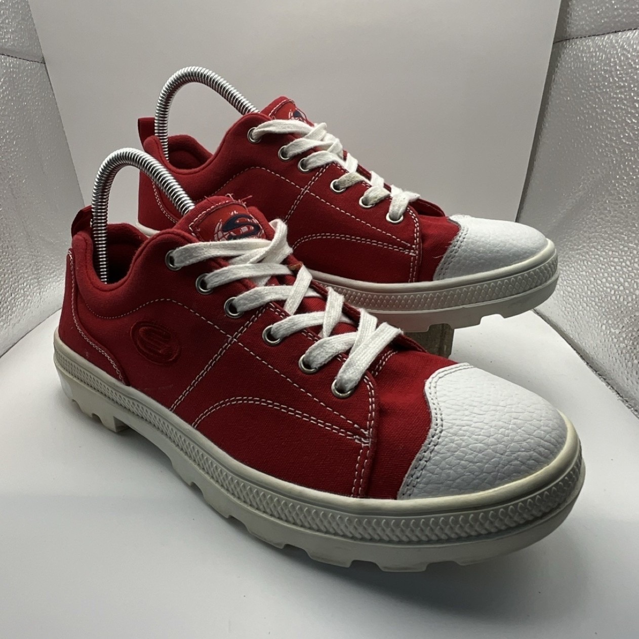 Skechers Red White Men's Casual Sneakers Lace Up Sn 74370 Us Size 9.5